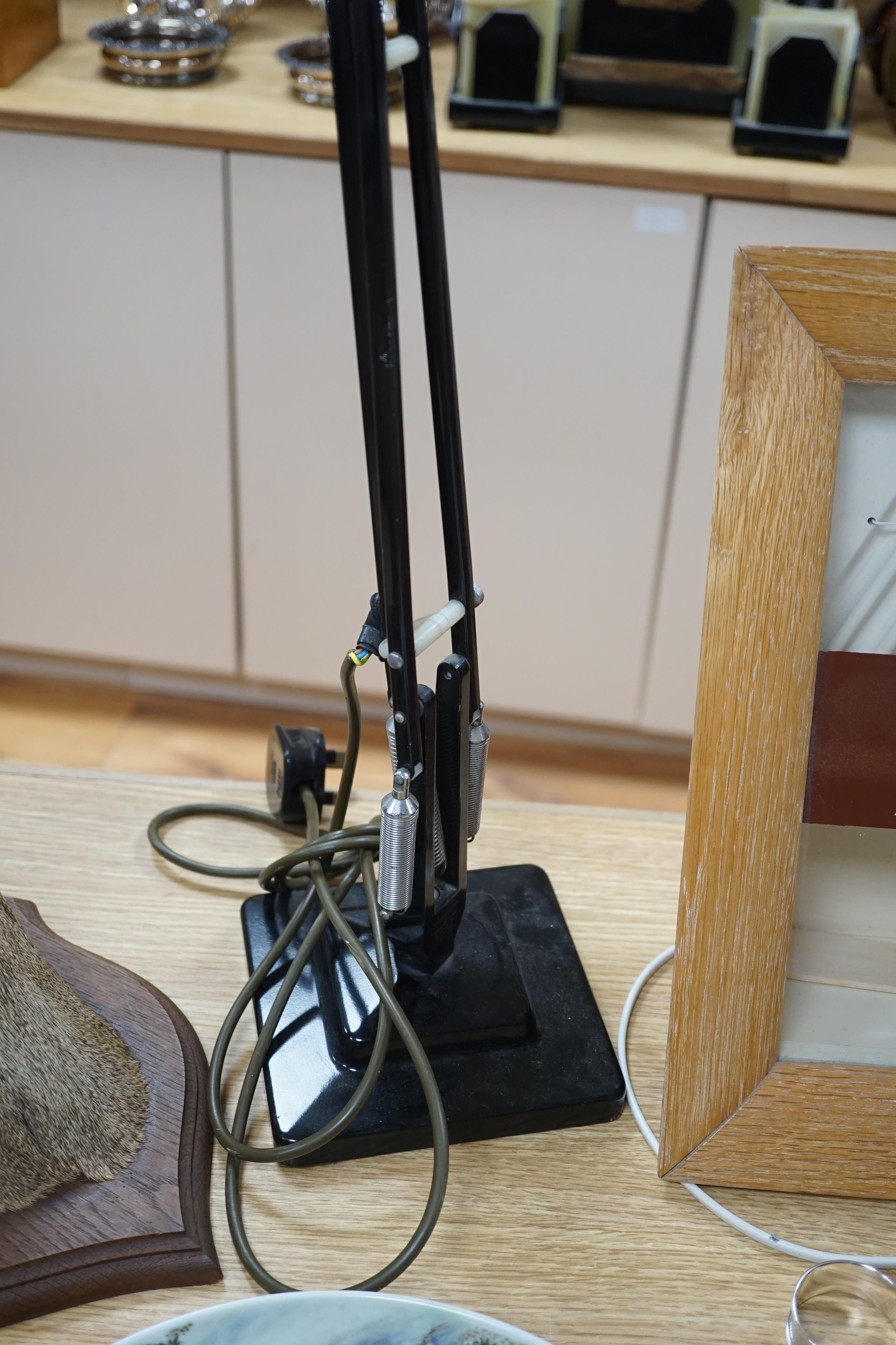 An black enamel anglepoise lamp, full height 93cm